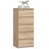 Kumode CL5, 5 atvilktnes, ozola, 40 × 92 × 35 cm