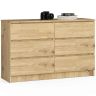 Kumode K120, 6 atvilktnes, brūna, 120 × 77 × 40 cm