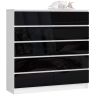Kumode K120 CLP, 10 atvilktnes, balta/melna, 120 × 121 × 40 cm