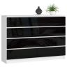 Kumode NORE K140 ar 8 atvilktnēm, spīdīgi melna