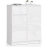Kumode K80, 2 durvis un 1 atvilktne, Balta, 80 × 99 × 40 cm
