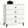 Kumode MOBI K-04, 4 atvilktnes, balta/melna, 60 × 73 × 37 cm