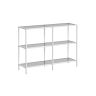 Caurspīdīgs konsoles galds ar plauktiem 30x100x73cm, balts