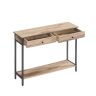 Konsoles galds 30x100x80cm, gaiši brūns/melns