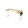 Elektriski augstumā regulējams rakstāmgalds 70x160x120 cm, balts/gaiši brūns