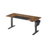 Elektriski augstumā regulējams rakstāmgalds 70x160x120cm, melns/brūns