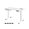 Augstumā regulējams elektriskais rakstāmgalds 60 x 120 cm ar rozetēm un USB portiem, balts