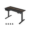 Augstumā regulējams elektriskais rakstāmgalds 60 x 140 cm ar rozetēm un USB portiem, melns