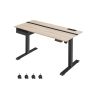 Augstumā regulējams elektriskais rakstāmgalds 60 x 140 cm ar rozetēm un USB portiem, pelēks - melns