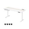 Elektriski augstumā regulējams rakstāmgalds 70x160x120cm, balts