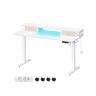 Elektriski augstumā regulējams rakstāmgalds ar apgaismojumu 60x140x120cm, balts/bēšs