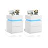 VASAGLE LET0830W01 bedside tables, 2 pcs., 3 drawers each, 35 × 55 × 40 cm