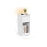 VASAGLE bedside table, 1 drawer, LED, USB-A and USB-C, White, 25 × 59.5 × 30 cm