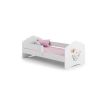 Детская кроватка Fala с матрасом и защитным бортиком, 164 см x 85 см x 63 см, с изображением слона.