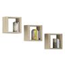 3 plauktu komplekts NORE K 25x25cm, ozolkoka krāsā