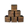 Набор из 6 коробок 33x33x33 см., коричневый/черный