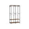 Открытый шкаф 40x94,5x180см., черный/коричневый