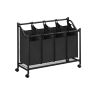 Корзина для белья на колесах 45л., черная