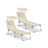 SONGMICS sun loungers, 2 pcs, Sand, 189 × 53 × 28.5 cm