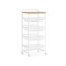 Serving trolley VASAGLE, 4-tier, with pull-out baskets, Oak/white