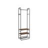 Virsdrēbju plaukts un apavu sols HSR81BX 58 x 28 x 181 cm, brūns/melns