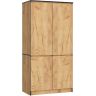 Skapis AKORD S90, 4 durvis un 4 plaukti, Ozola, 90 × 180 × 51 cm