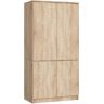 Skapis AKORD S90, 4 durvis, brūna, 90 × 180 × 51 cm