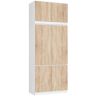 Skapis AkordV2 S90, 6 durvis, balta/brūna, 90 × 235 × 51 cm