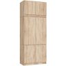 Skapis AkordV2 S90, 6 durvis un 6 plaukti, brūnā krāsā, 90 × 235 × 51 cm