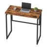 Folding computer desk with rounded corners, 120×60 cm, black