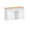 Viesistabas skapis SONGMICS LSC204WC01, 2 durvis, Balta/ozolkoka, 110 × 76 × 40 cm