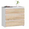 Naktsskapītis NORE CL3 60 cm, balts/ozola krāsā