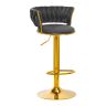 Taburete „4Rico QS-B313a“, pelēka/zelta