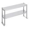 Divkāršs nerūsējošā tērauda augšējais plaukts, regulējams, 12x48 collas