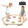 Koka līdzsvara sijas ar akmeņiem, 6 gab., Montessori rotaļlieta bērniem 2-6 m