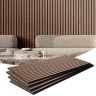 Akustiskie koka sienas paneļi, MDF, 23,6x47,2 collas, valrieksts