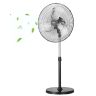 Industriāls 20 collu oscilējošs grīdas ventilators, melns, regulējams augstums, 3 ātrumi