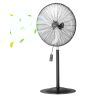 Industriāls 30 collu oscilējošs grīdas ventilators, melns, regulējams augstums, 3 ātrumi