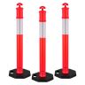 3 sarkani satiksmes barjeras stabi, 1140 mm, ar atstarojošām joslām
