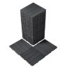 Savstarpēji savienojamas tumši pelēkas plastmasas terases flīzes, 36 gab., 29,6 x 29,6 cm