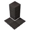 Savstarpēji savienojamas plastmasas terases flīzes, 36 gab., 29,6 x 29,6 cm, tumši brūnas
