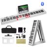 Salokāmas digitālās klavieres ar 88 taustiņiem, baltas, Bluetooth, MIDI