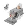 Feandrea Closed Cat Litter Box, 2 Entrances, Grey, 60 × 40 × 38 cm