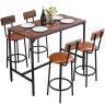 Ēdamistabas komplekts VEVOR BTZ-GW-001, 1 galds un 4 krēsli, 120 × 91,5 × 60 cm