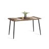 Dining table VASAGLE KDT100K02, for 4-6 people, Brown/black, 140 × 75 × 75 cm