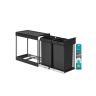 Virtuves atkritumu tvertne SONGMICS, 2 × 15 l, Melna, 48,6 × 25,4 × 44 cm