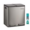 Virtuves atkritumu urna SONGMICS LTB130EZ01, 2 × 15 l, ar pedāli, Sudraba, 41,8 × 35,3 × 45,5 cm