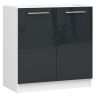 Virtuves izlietnes skapītis OLIWIA S, 2 durvis, 1 plaukts, balta/pelēka, 80 × 82 × 46 cm