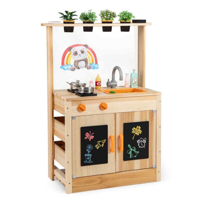 Детская кухня 68x34x93см, светло-коричневого цвета