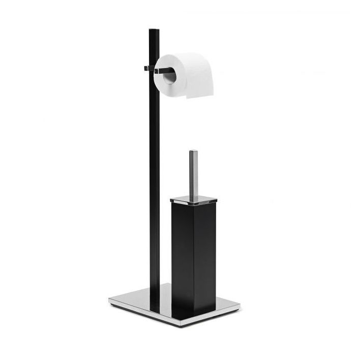 Держатель туалетной бумаги с ёршиком 73x21,5x27,5 см., цвет чёрный/серебристый